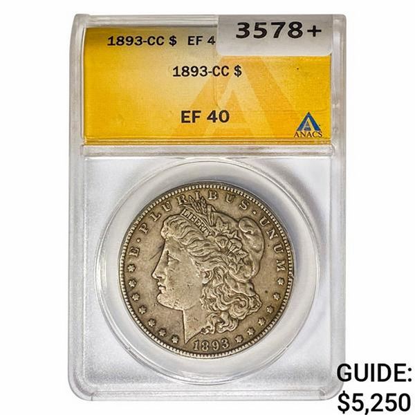 1893-CC Morgan Silver Dollar ANACS EF40