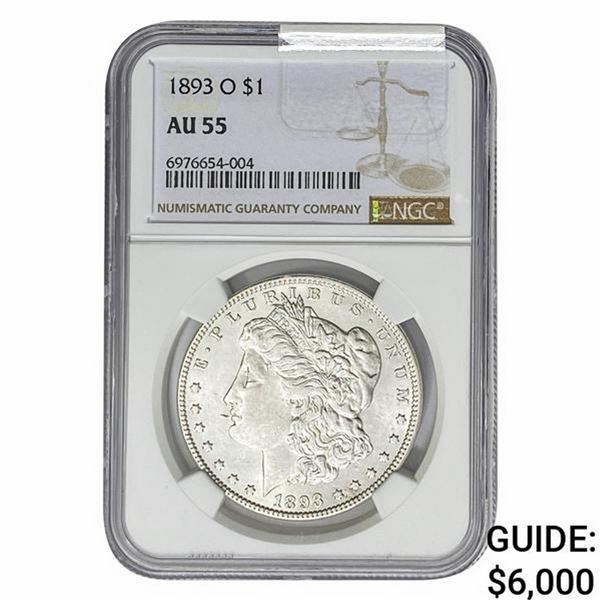 1893-O Morgan Silver Dollar NGC AU55