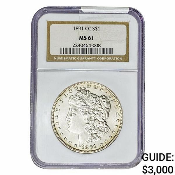 1891-CC Morgan Silver Dollar NGC MS61