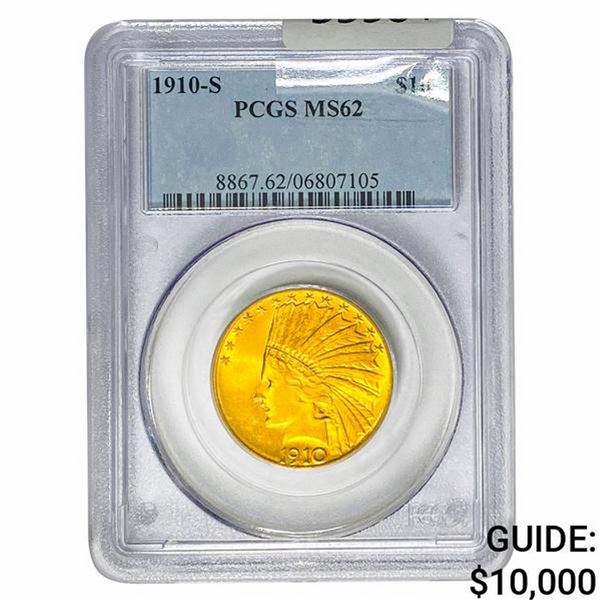 1910-S $10 Gold Eagle PCGS MS62