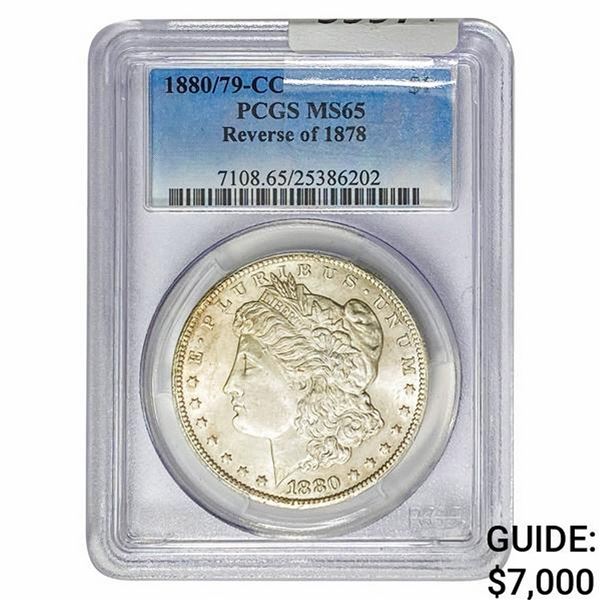 1880/79-CC REV 78 Morgan Silver Dollar PCGS MS65