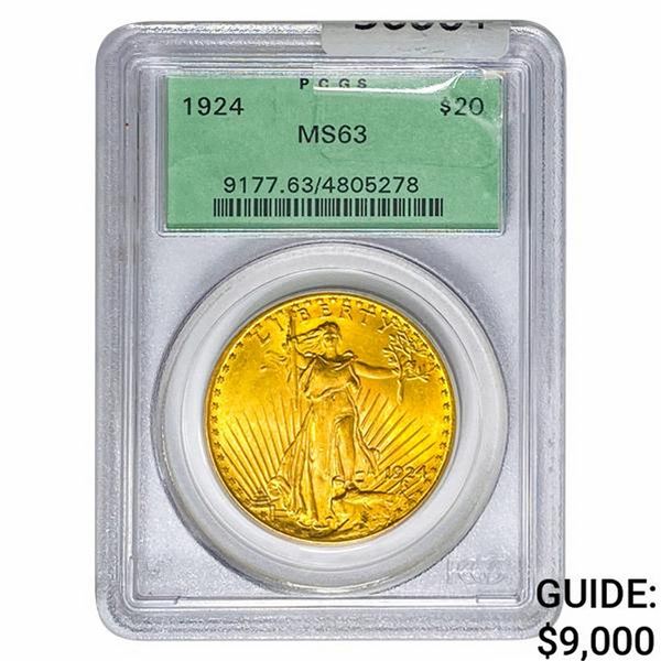 1924 $20 Gold Double Eagle PCGS MS63