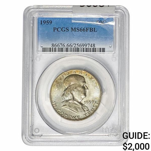 1959 Franklin Half Dollar PCGS MS66 FBL