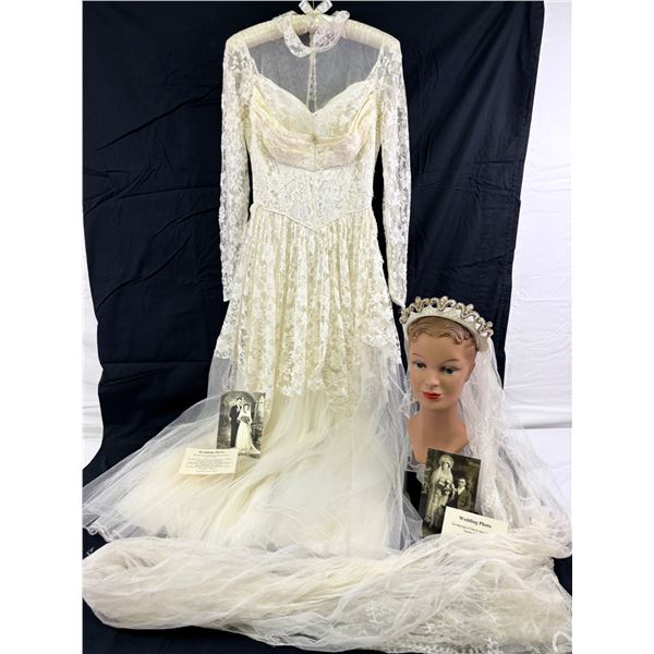 Vintage Wedding Dress and Veil