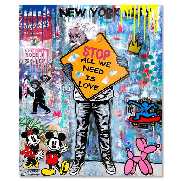 Jozza "All We Need is Love" Original Mixed Media on Canvas
