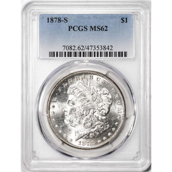 1878-S $1 Morgan Silver Dollar Coin PCGS MS62