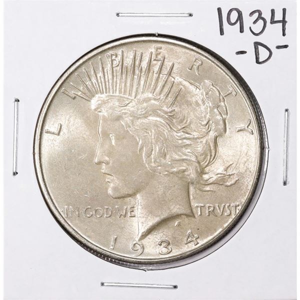 1934-D $1 Peace Silver Dollar Coin