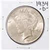 Image 1 : 1934-D $1 Peace Silver Dollar Coin