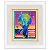 Image 1 : Peter Max "Liberty, Earth and Flag" Original Mixed Media on Paper