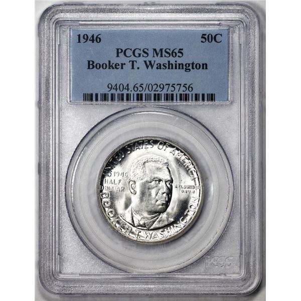 1946 Booker T Washington Commemorative Half Dollar Coin PCGS MS65