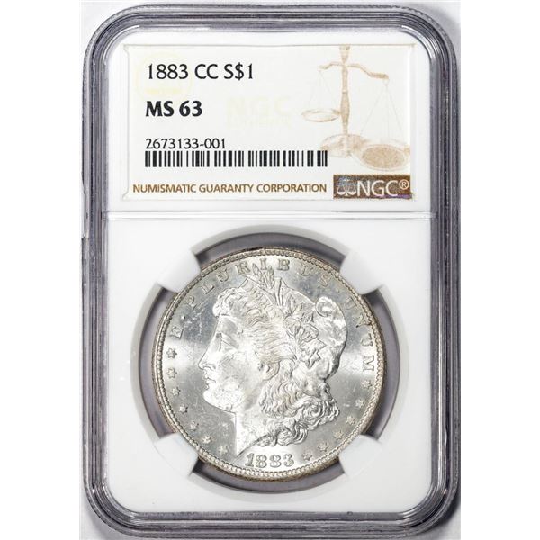 1883-CC $1 Morgan Silver Dollar Coin NGC MS63