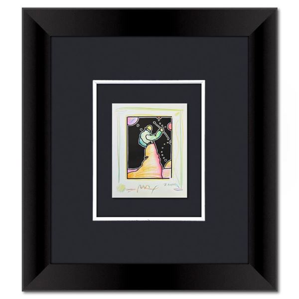 Peter Max "Sage with Cane" Original Mixed Media on Paper