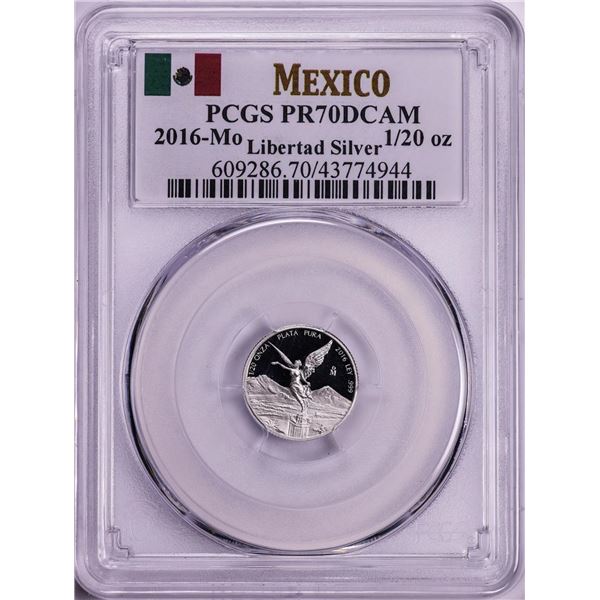 2016-Mo Mexico Proof 1/20 oz Silver Libertad Coin PCGS PR70DCAM