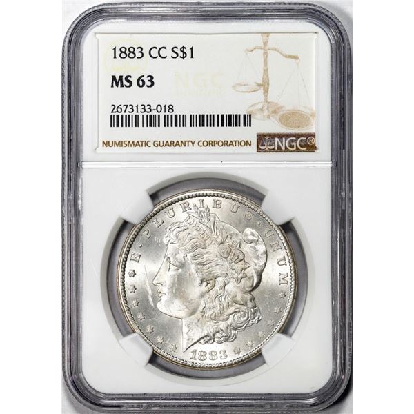 1883-CC $1 Morgan Silver Dollar Coin NGC MS63