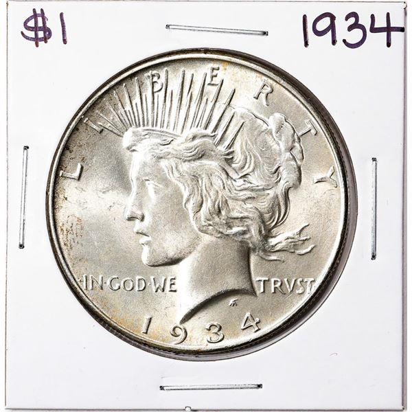 1934 $1 Peace Silver Dollar Coin