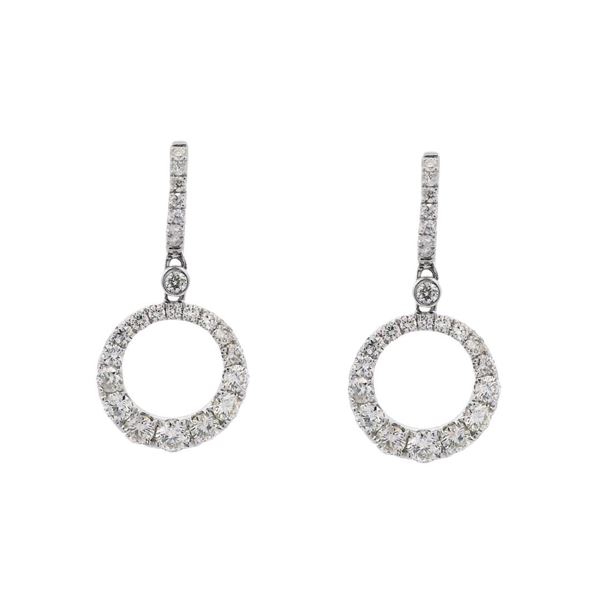 Platinum 1.80 ctw Diamond Dangle Earrings