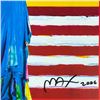 Image 2 : Peter Max "Liberty with Earth & Flag" Poster Lithograph on Paper