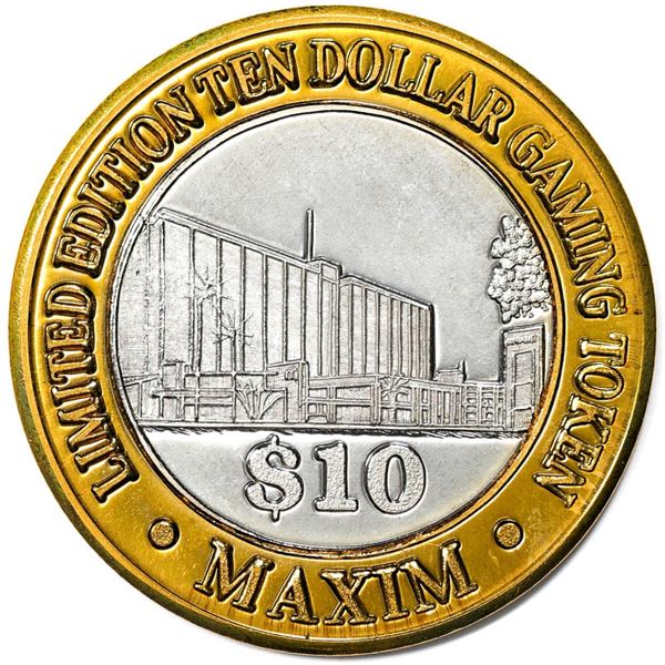 .999 Silver Maxim Hotel & Casino Las Vegas, NV $10 Limited Edition Gaming Token