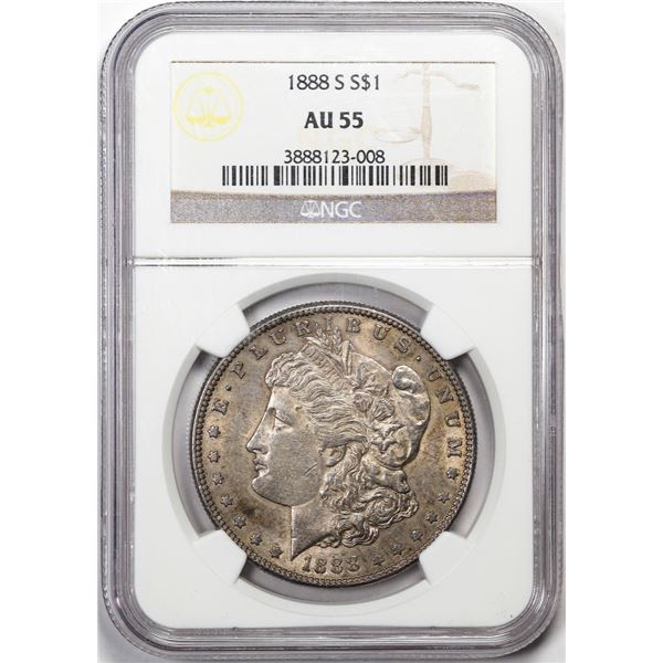 1888-S $1 Morgan Silver Dollar Coin NGC AU55