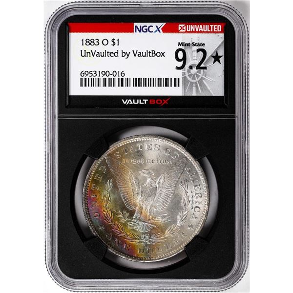 1883-O $1 Morgan Silver Dollar Coin NGCX Mint State 9.2* VaultBox Amazing Toning