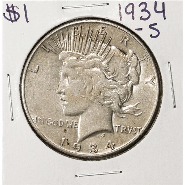 1934-S $1 Peace Silver Dollar Coin