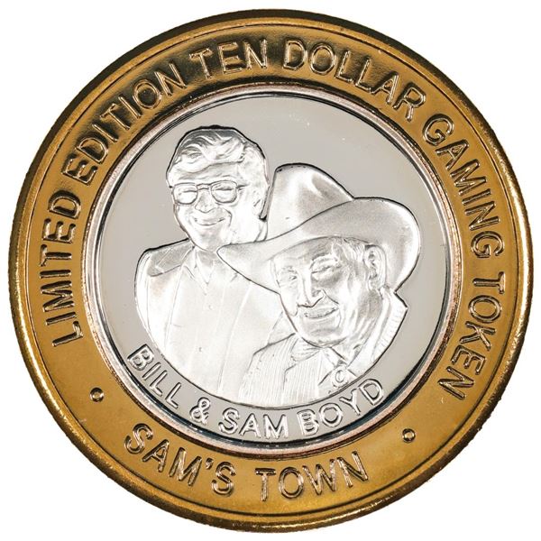 .999 Silver Sam's Town Las Vegas, Nevada $10 Casino Limited Edition Gaming Token