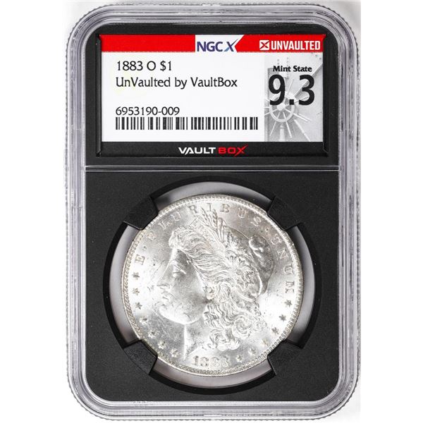 1883-O $1 Morgan Silver Dollar Coin NGCX Mint State 9.3 VaultBox Unvaulted