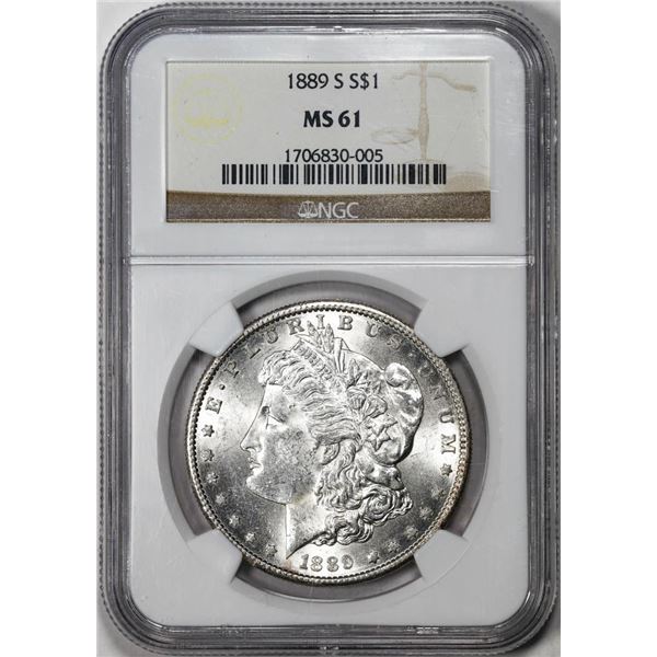 1889-S $1 Morgan Silver Dollar Coin NGC MS61