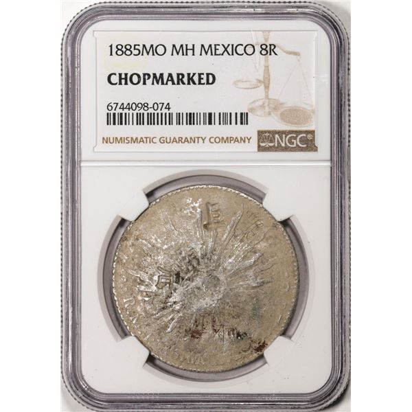 1885MO MH Mexico 8 Reales Silver Coin NGC Chopmarked