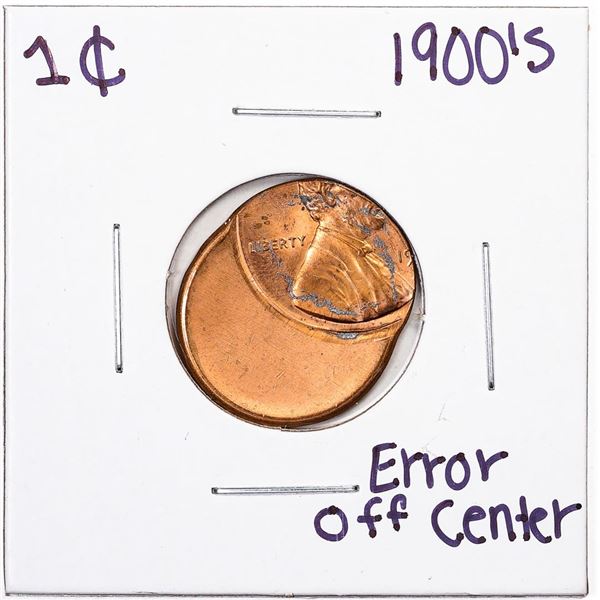1900s Lincoln Memorial Cent Coin Error Off Center