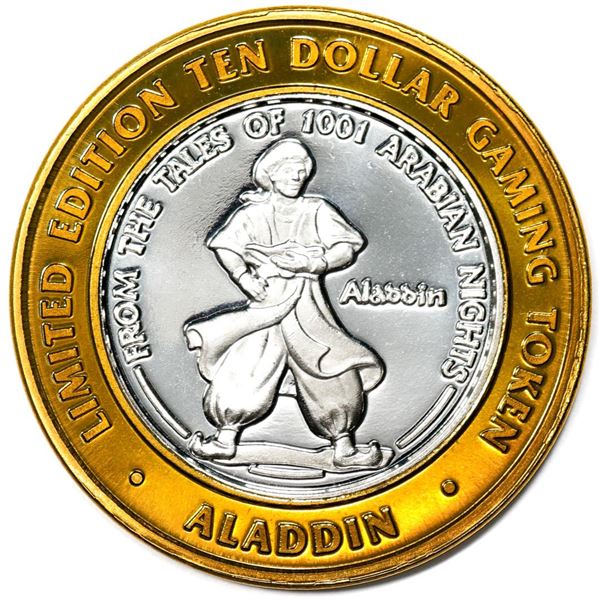 .999 Silver Aladdin Resort Casino Las Vegas, NV $10 Limited Edition Gaming Token