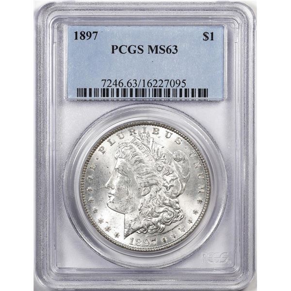 1897 $1 Morgan Silver Dollar Coin PCGS MS63