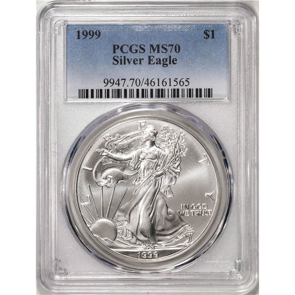 1999 $1 American Silver Eagle Coin PCGS MS70