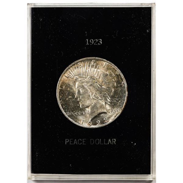 1923 $1 Peace Silver Dollar Coin in Holder