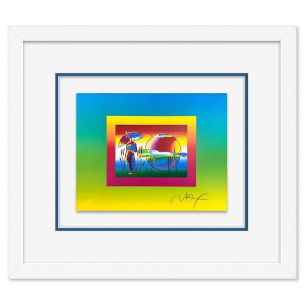 Peter Max "Rainbow Umbrella Man on Blends" Limited Edition Lithograph on Paper