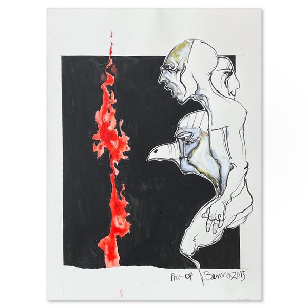 Milton Berwin (1925-2023) Original Painting on Paper