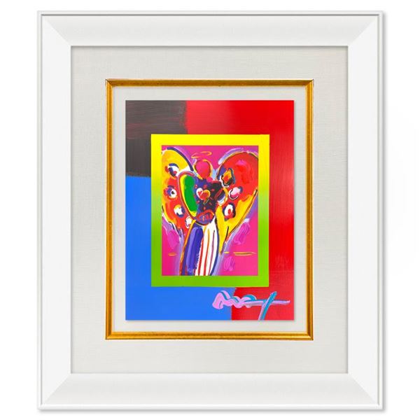 Peter Max "Angel with Heart" Original Mixed Media on Paper