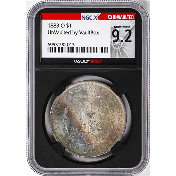 1883-O $1 Morgan Silver Dollar Coin NGCX Mint State 9.2 VaultBox Amazing Toning