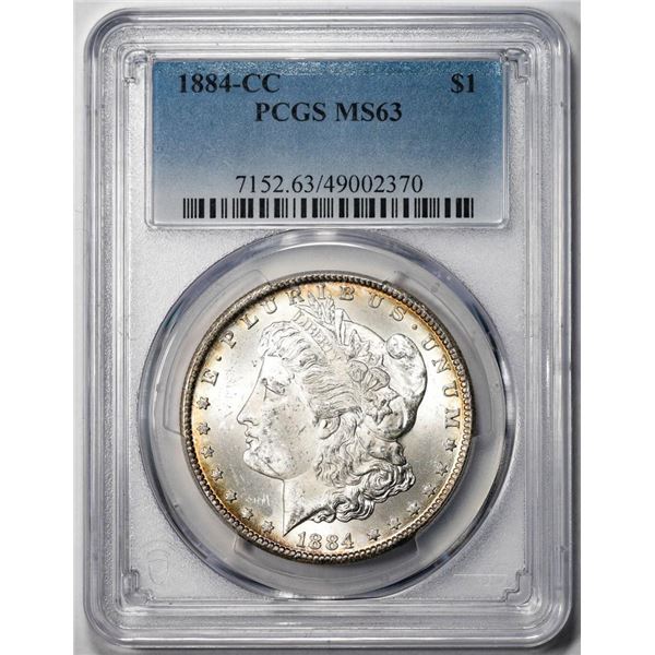 1884-CC $1 Morgan Silver Dollar Coin PCGS MS63