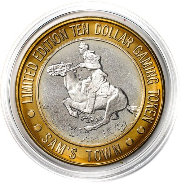 .999 Silver Sam Boyd's Sam's Town Las Vegas $10 Casino Gaming Token Limited Edition
