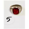 Image 1 : red stone vintage sterling ring size 6