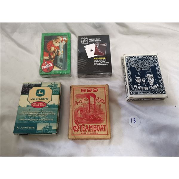 lot of 5 collectible playing cards
