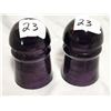 Image 1 : 2 glass purple insulators
