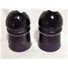 Image 3 : 2 glass purple insulators