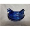 Image 4 : small (3.25inches) blue glass hen in nest