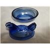 Image 5 : small (3.25inches) blue glass hen in nest