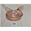Image 1 : small (4.25inches) peach glass hen in a nest