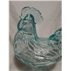 Image 2 : large light blue rooster glass dish 81/2inches