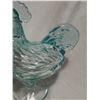 Image 3 : large light blue rooster glass dish 81/2inches