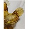 Image 3 : large amber rooster glass dish (81/2inches)
